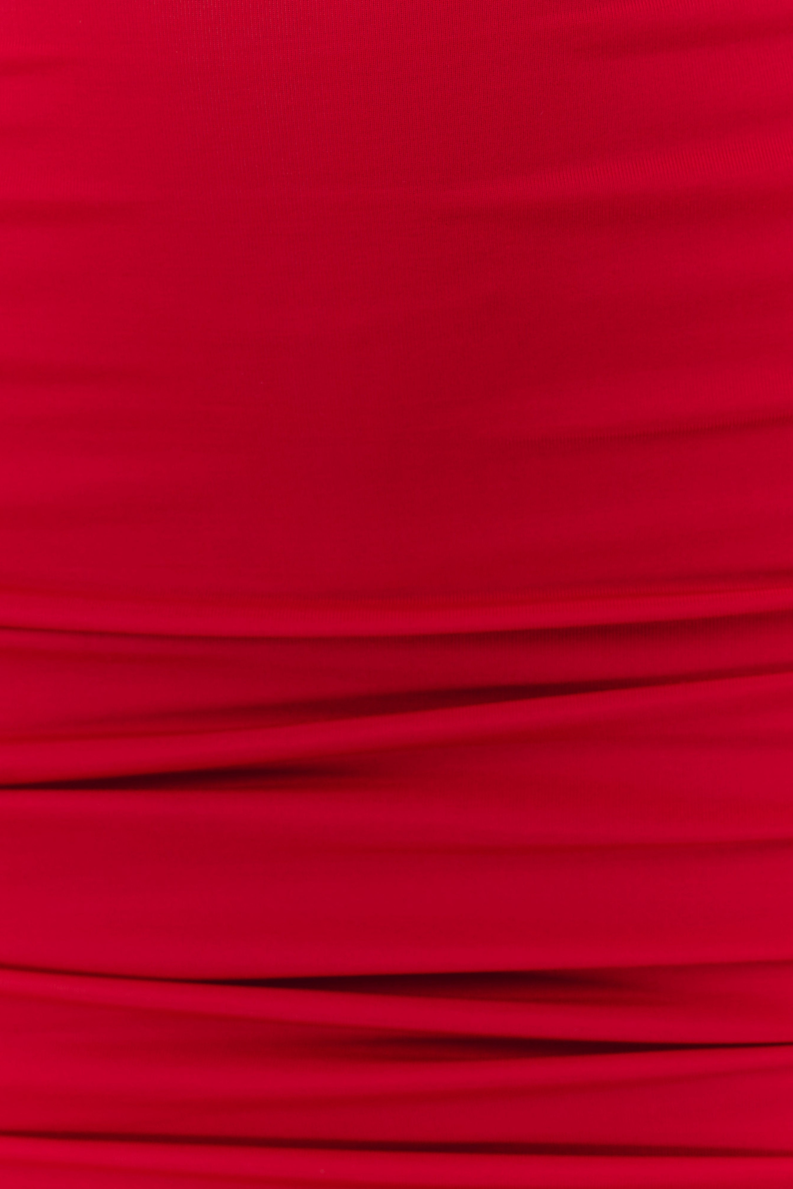 Red Slinky Halter Mini Dress