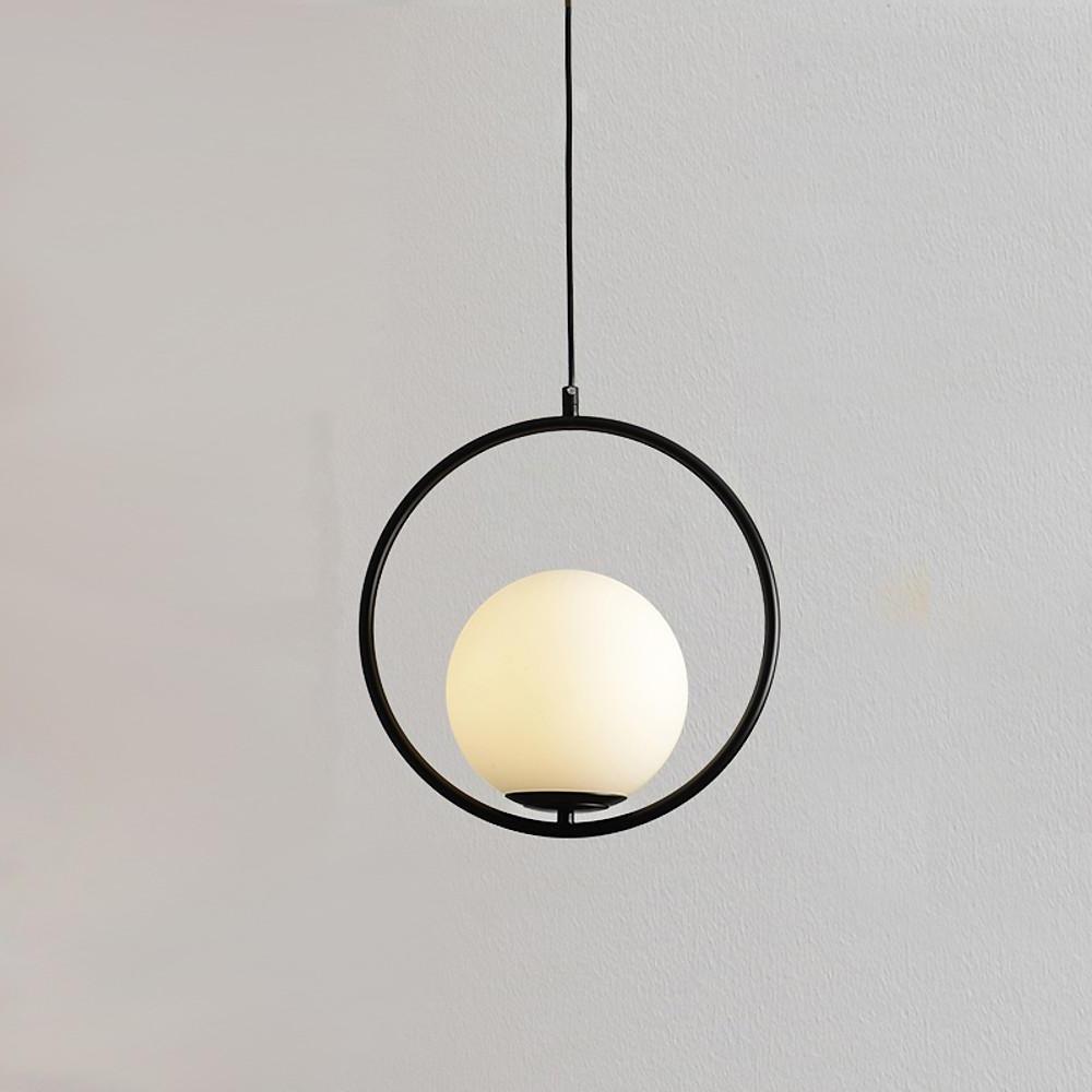 Ring Circle Globe Metal Glass Pendant Light Modern Pendant Lighting
