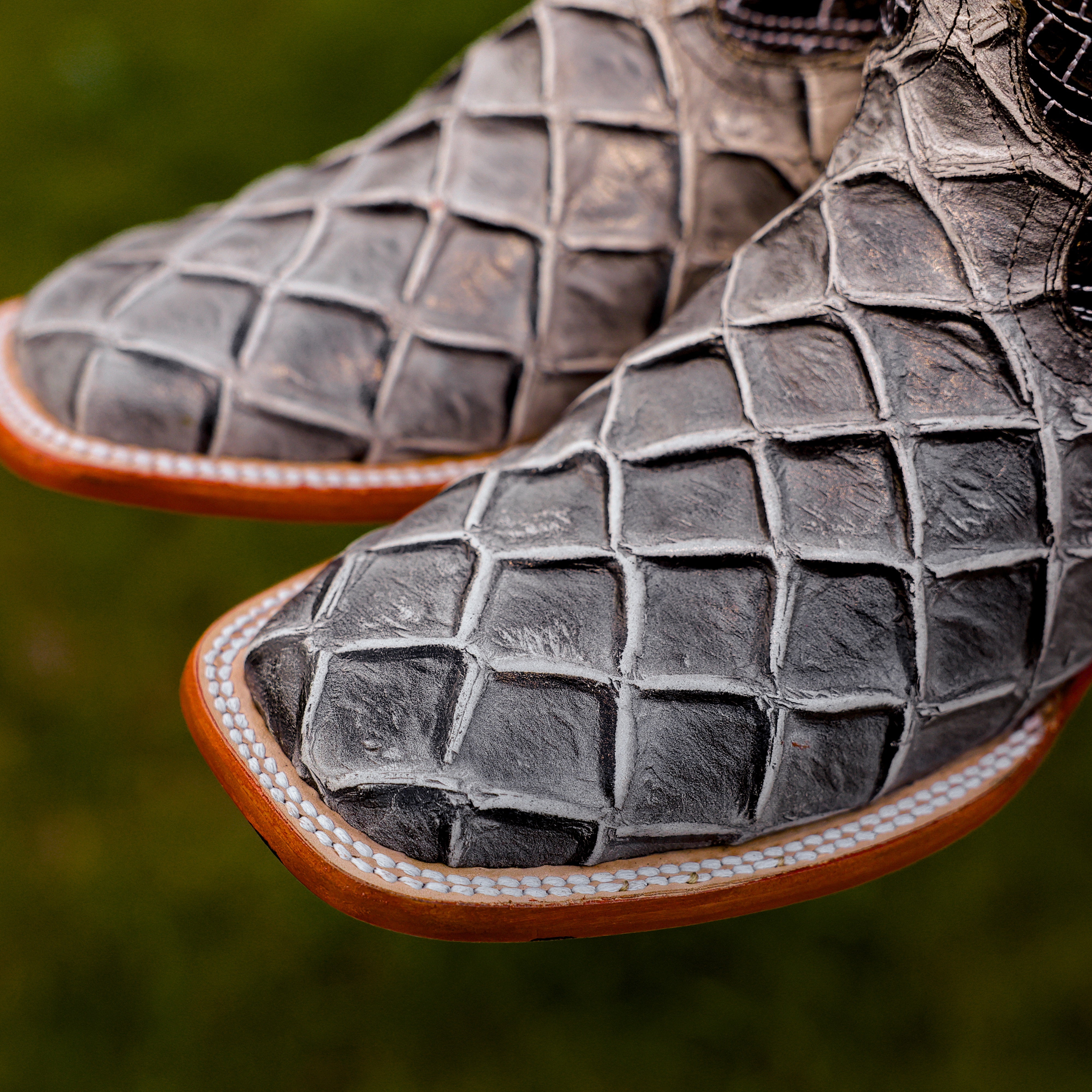 Eclipse Pirarucu Leather Boots - Square Toe