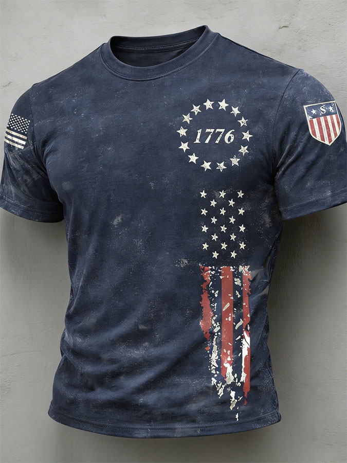 Men'S American Flag Commemorative 250Th Anniversary Classic Pattern Short Sleeve T-Shirt
