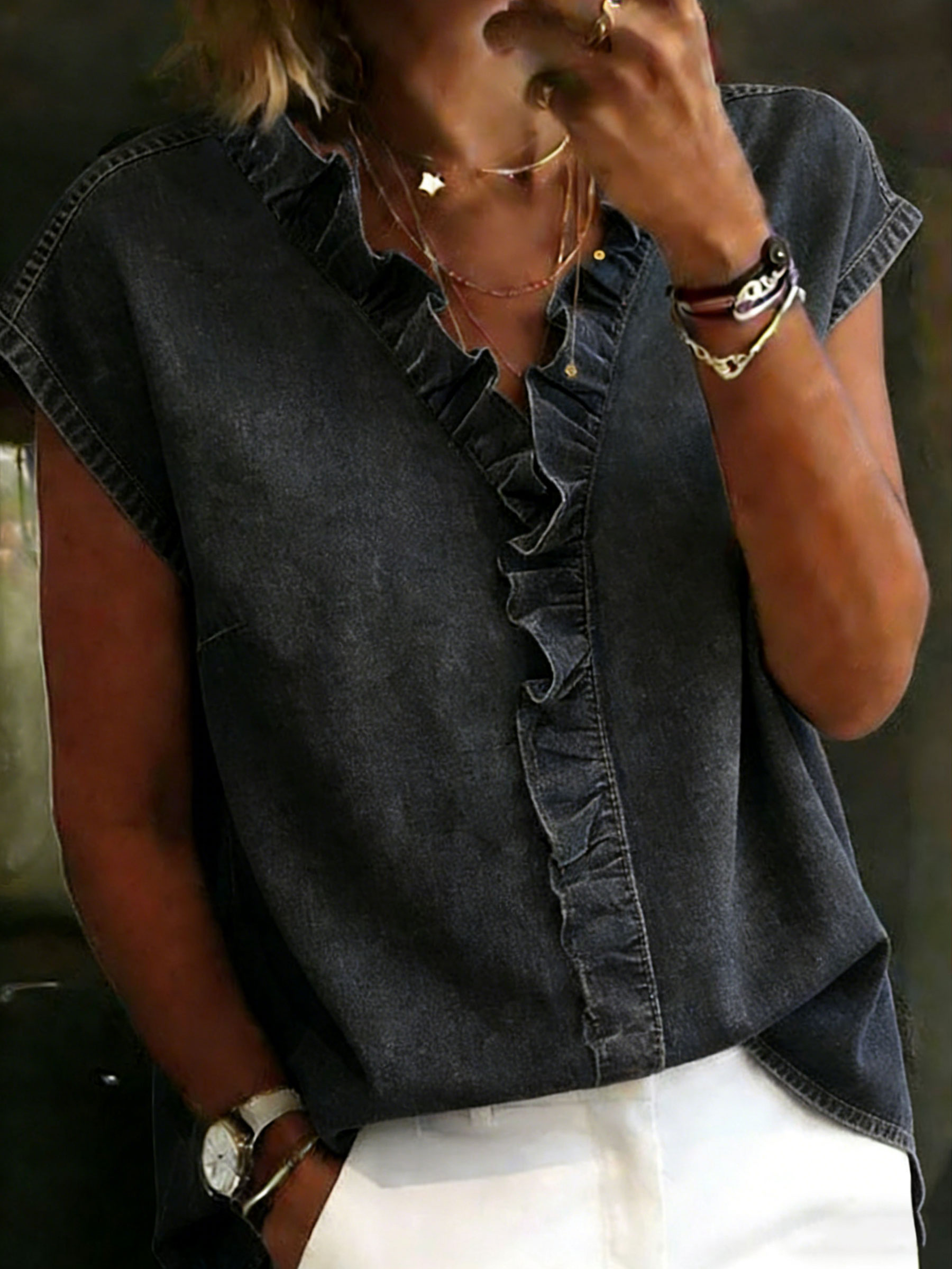 Women's Casual Denim Cotton Shirt