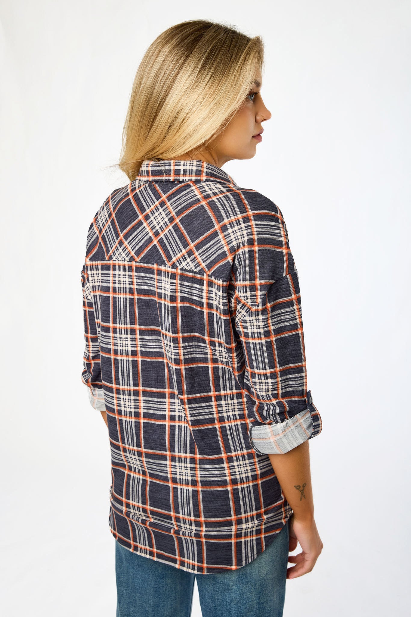 Cozy Plaid Knit Shirt