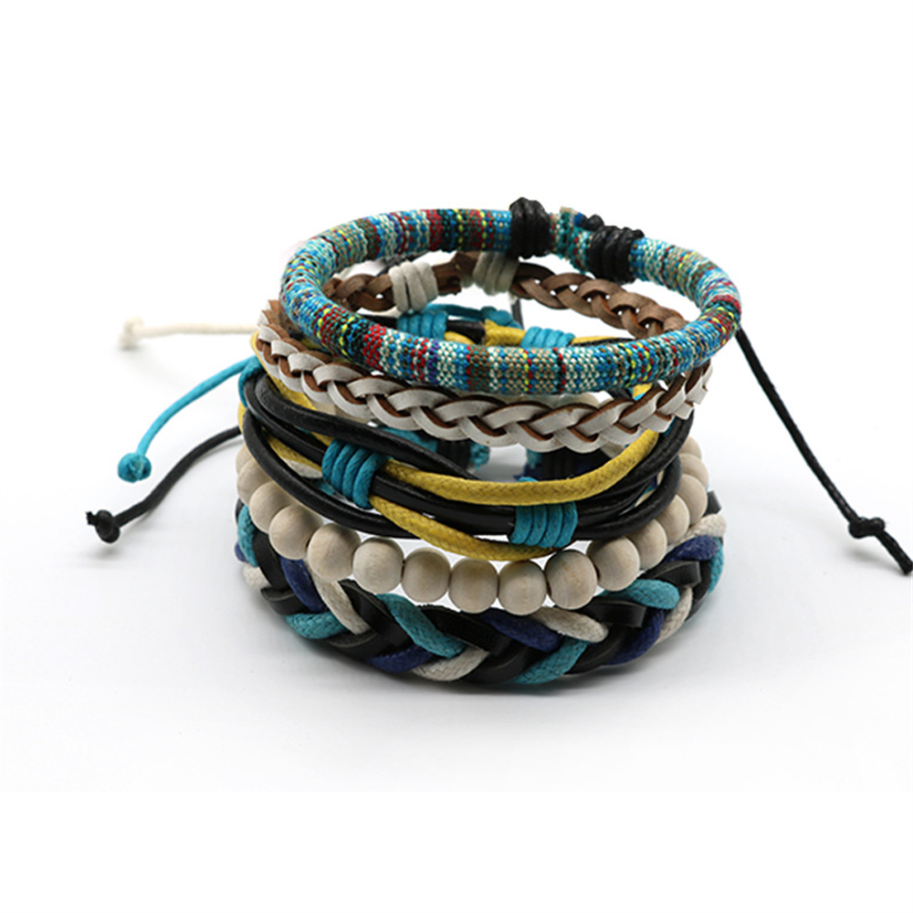 Japanese Marine Vintage Pu Men's Multi-layer Bracelet