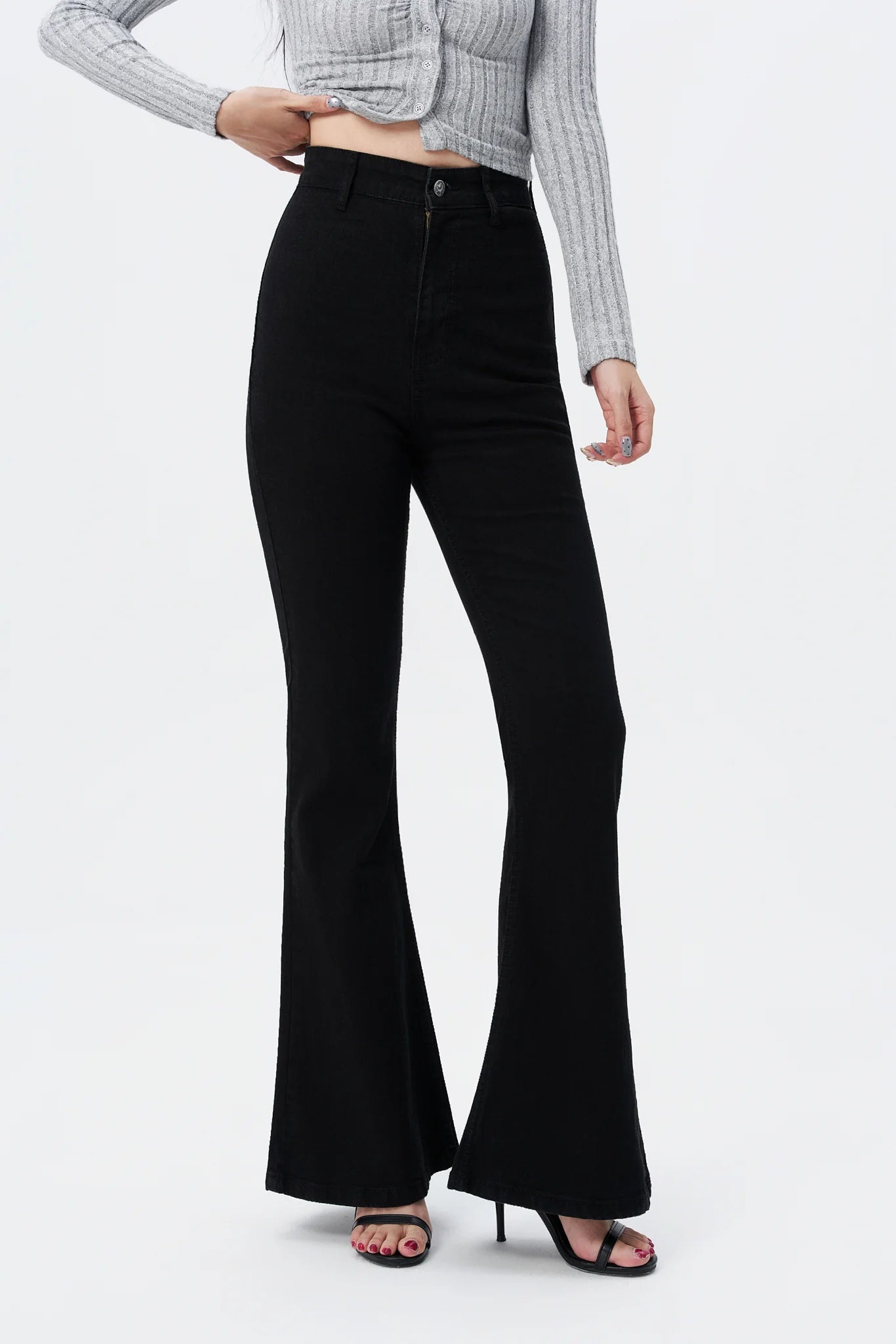 Black Ultra High Rise Flare Jeans
