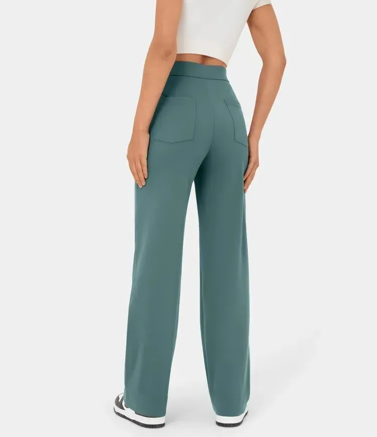 🔥Last Day 49% OFF🔥High Waisted Button Multiple Pockets Straight Leg Casual Pants