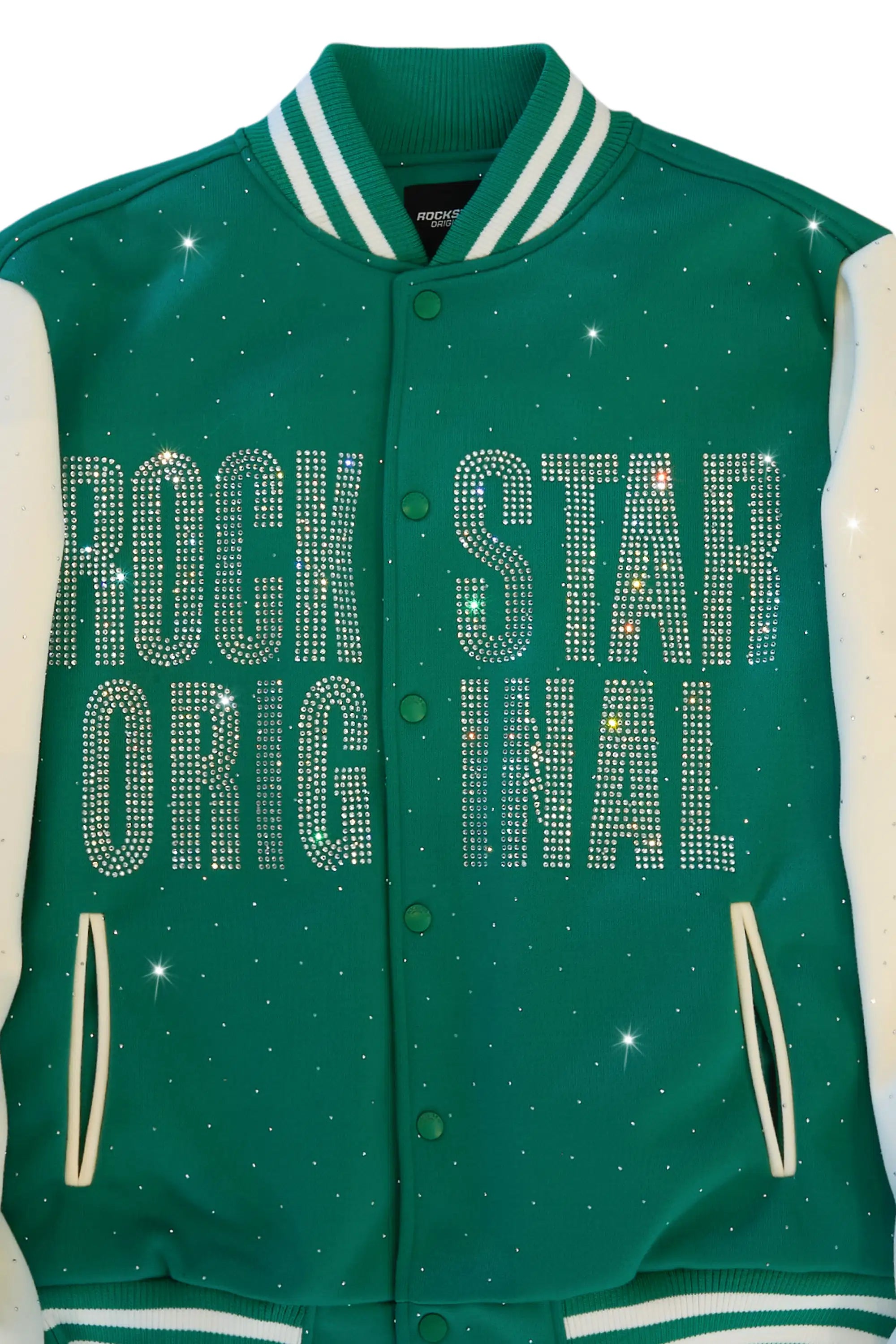 Nakiah Green Rhinestone Varsity Jacket