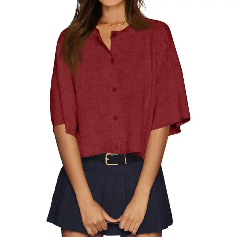 Womens Half Sleeve Cardigan Sweaters