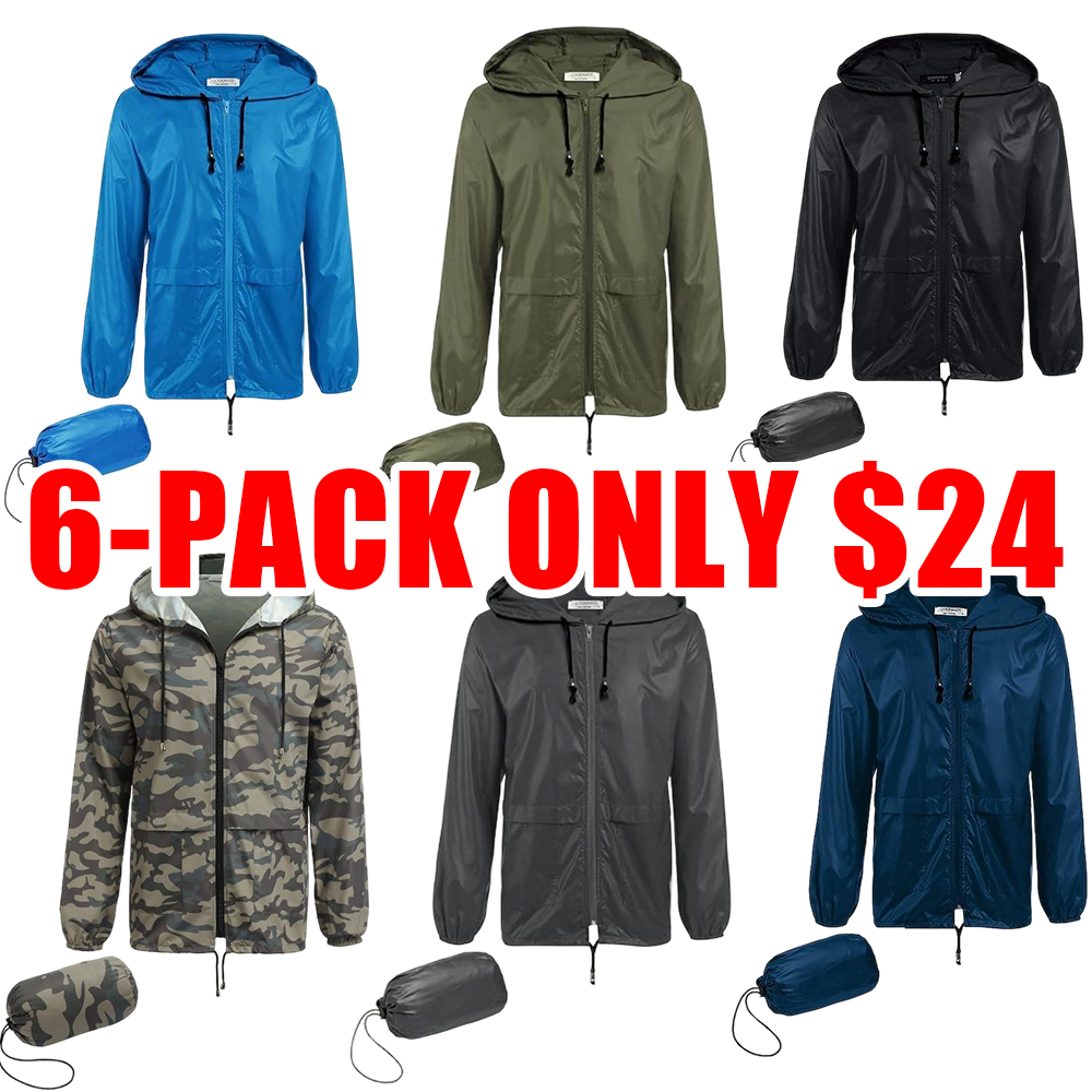 Men’s Waterproof Packable Hooded Jacket