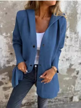 Buckle Basic Plain Hot Selling Casual Hooded Solid Color Three-piece Single-breasted Patchwork Jacket