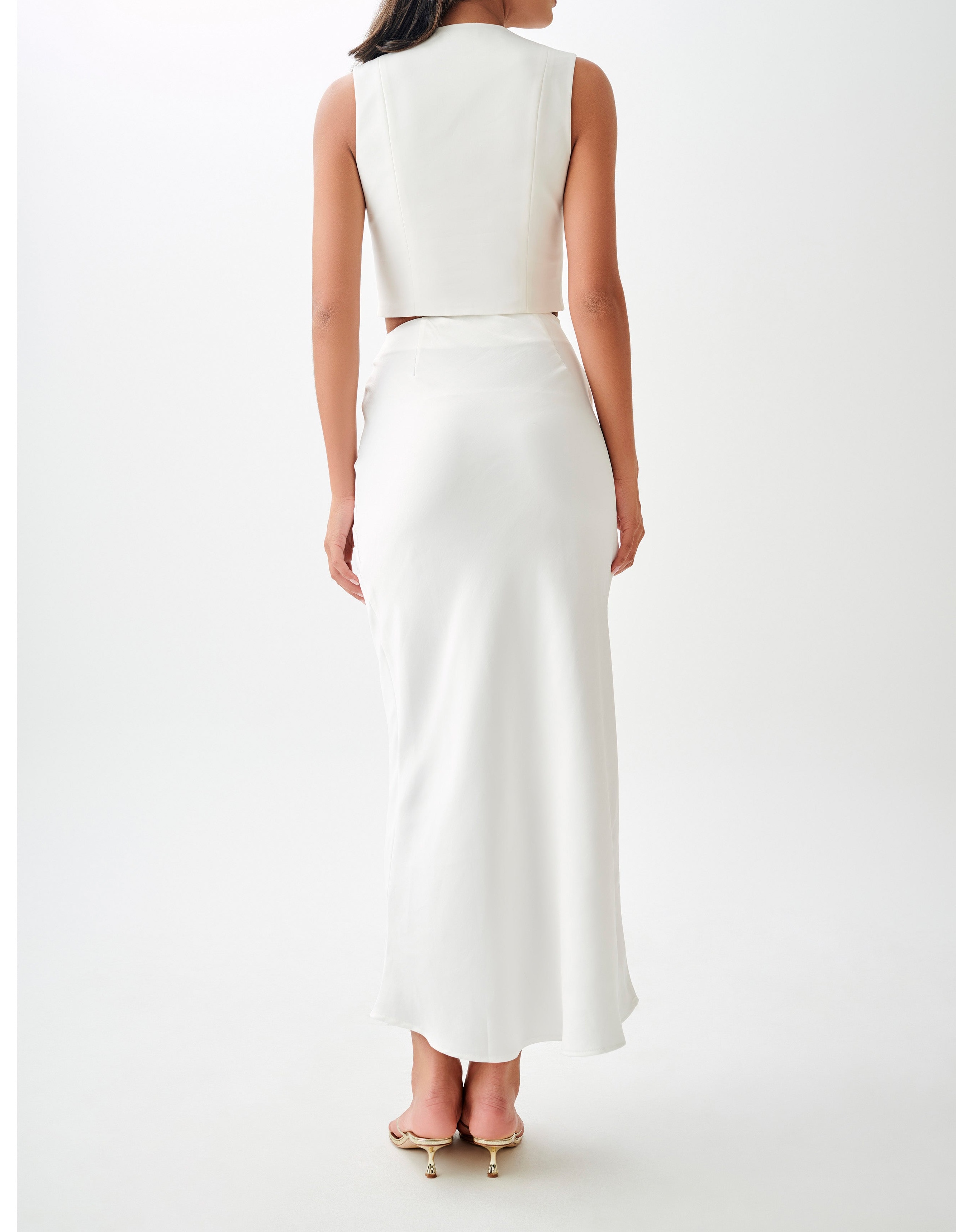 White Cotton Sleeveless Top