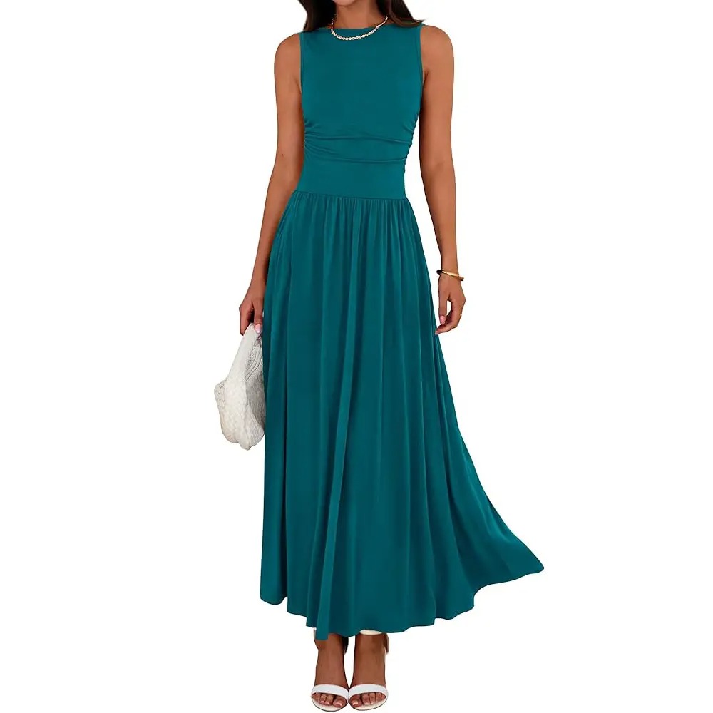 Women's Ruched Maxi Sundress
