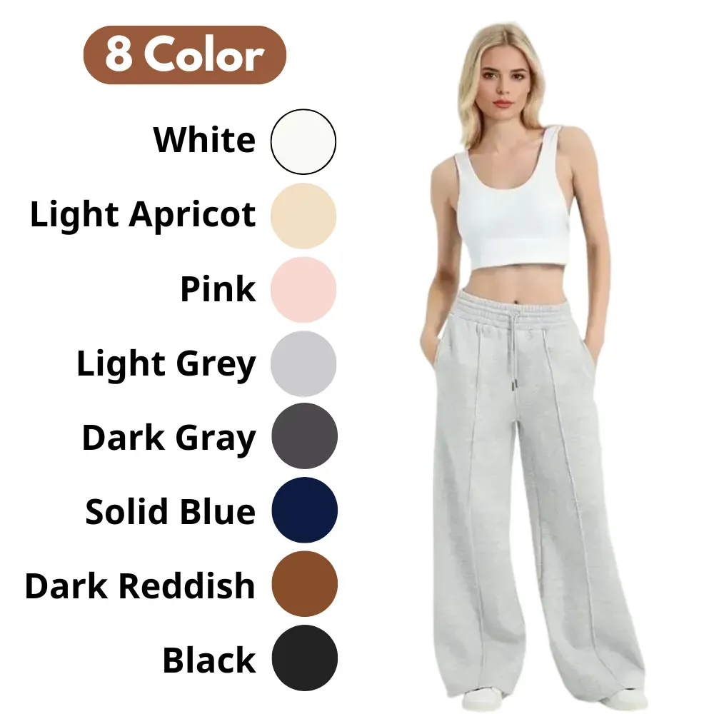 🎅Christmas Promotion 🎁Women's Wide Leg Sweatpants Casual Loose Solid Color Pants