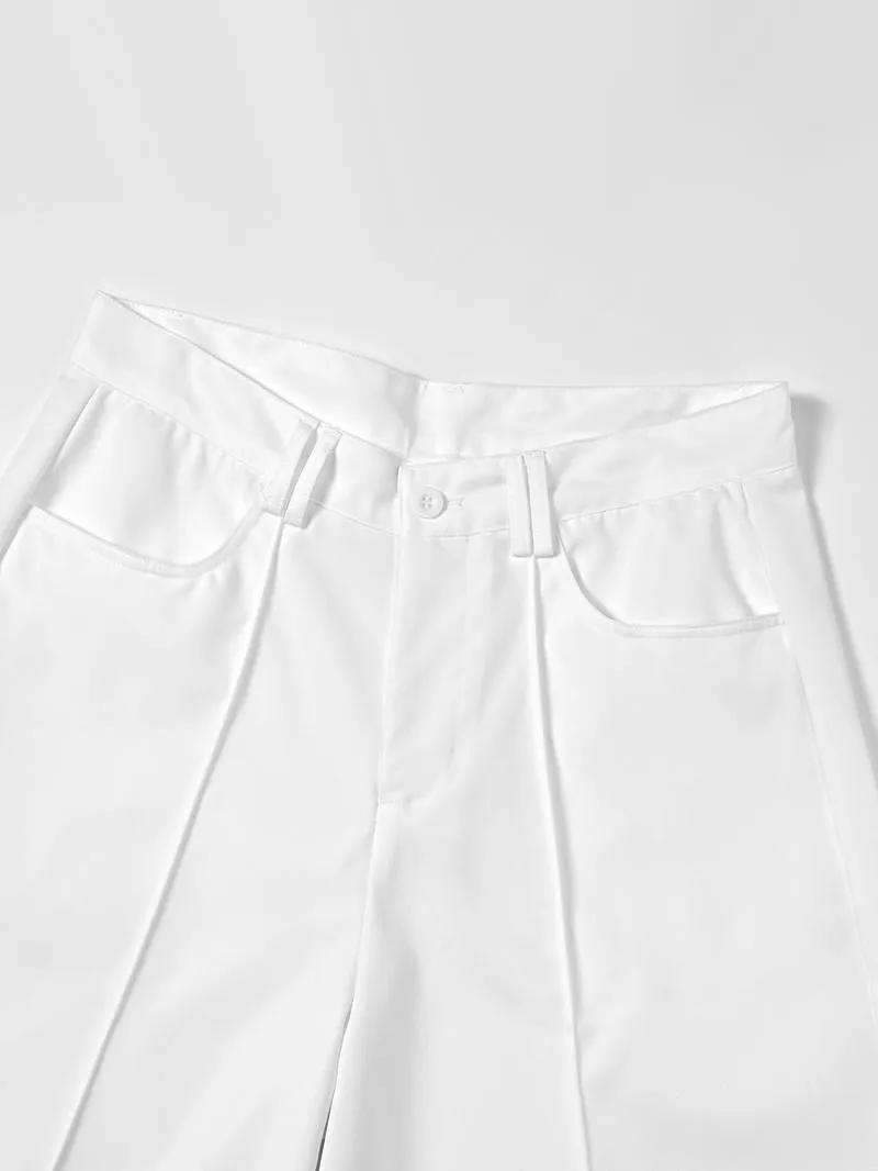 Casual Wide Leg Pants, Versatile Striped Loose Fit Straight Leg Trousers