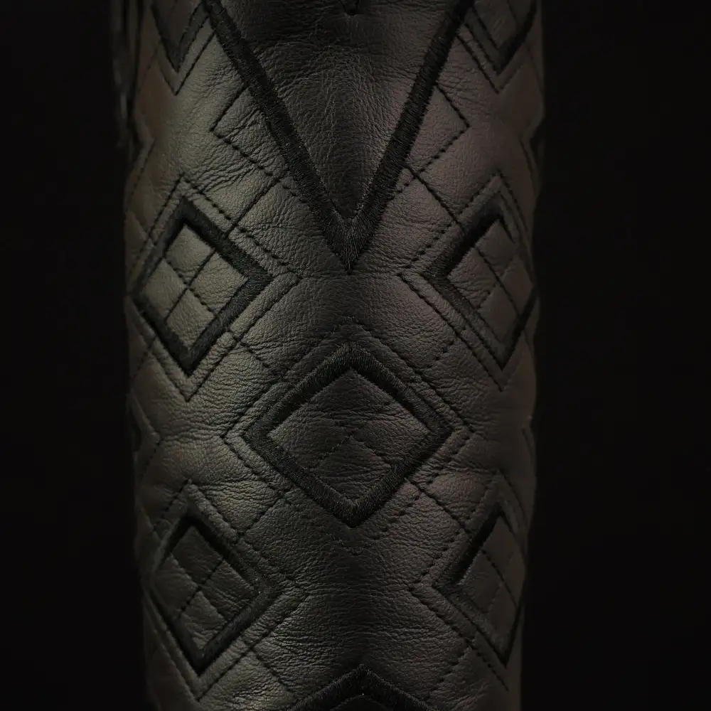 Royal Blue Anaconda Leather Boots - Square Toe