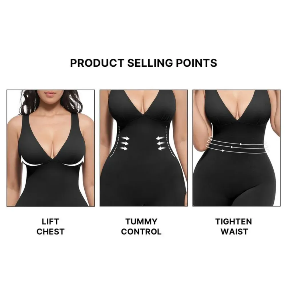 Women's Solid Deep V Shapewear