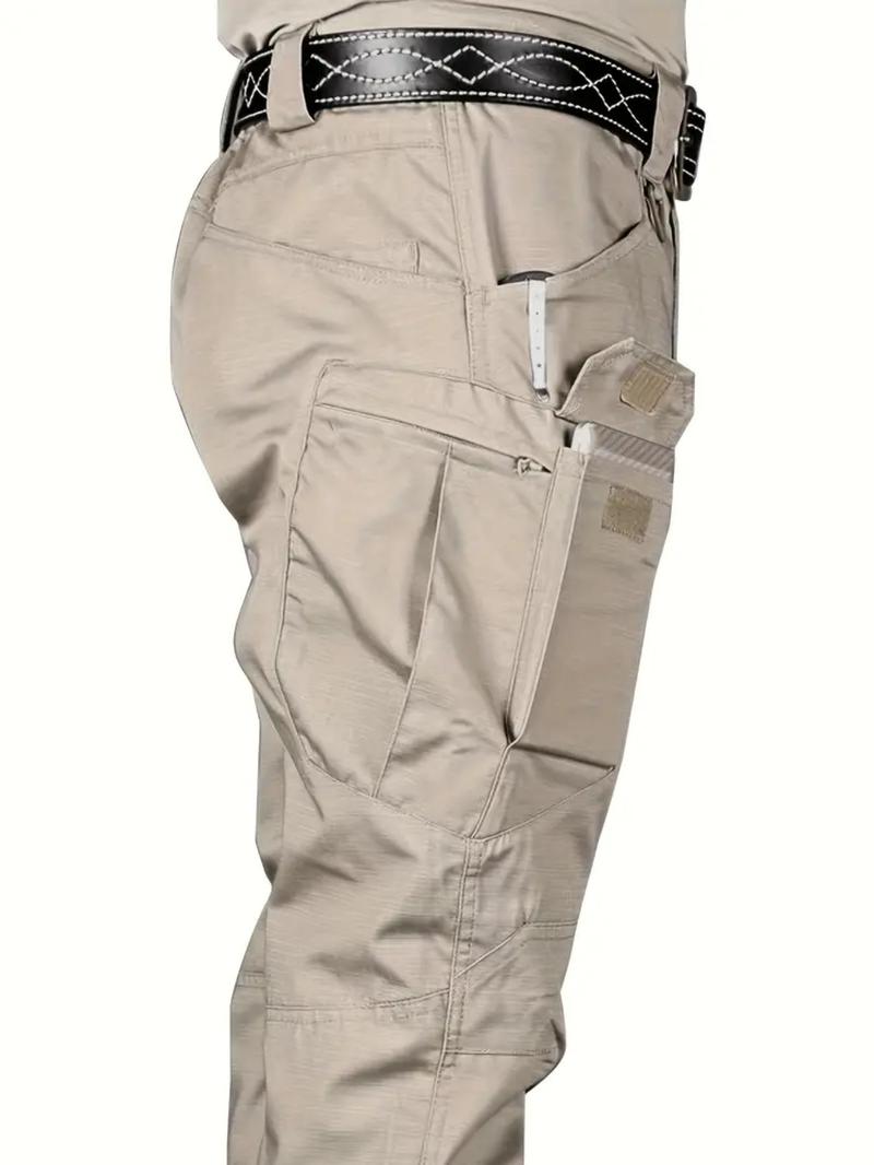 Men's Waterproof Cargo Pants – Multi-Pocket, Regular Fit Outdoor Trousers