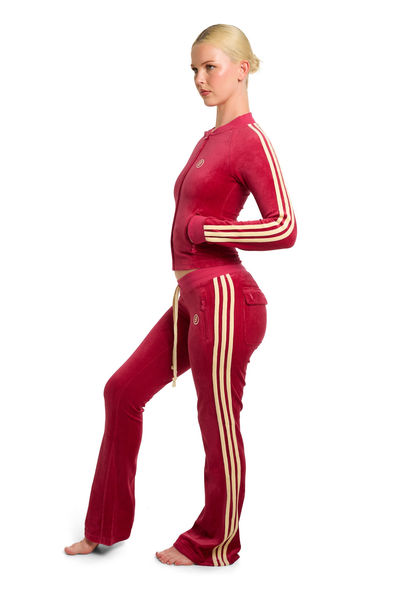 BODY VELOUR TRACK PANTS (STRAWBERRY PINK)