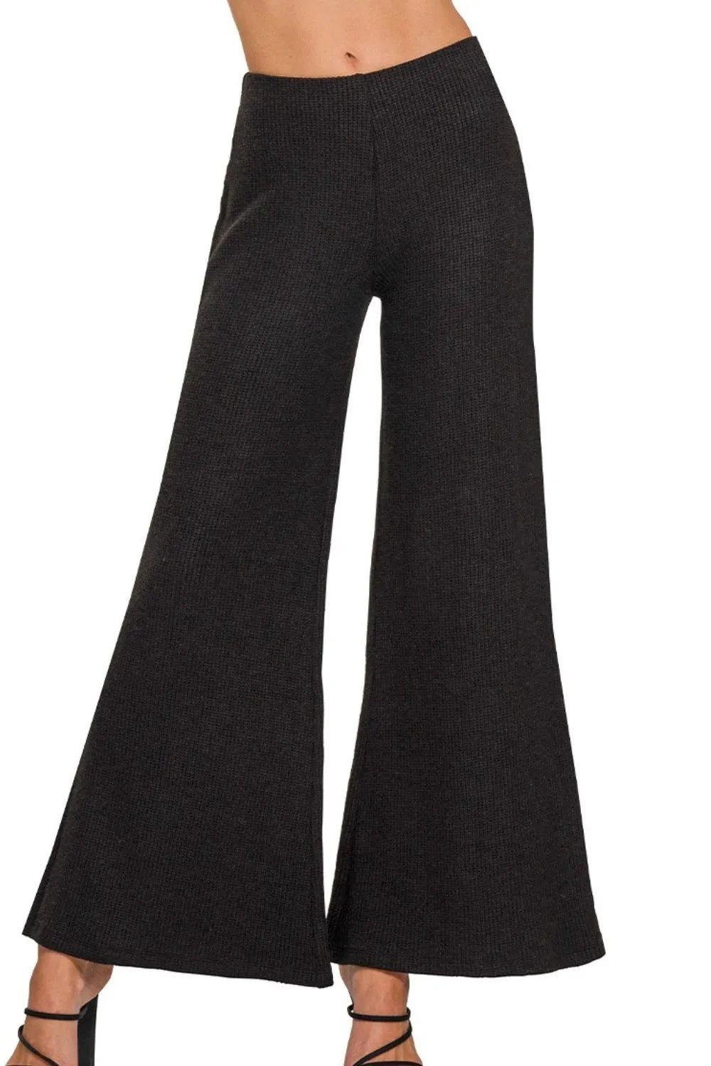 Wide Leg Flare Sweater Pants