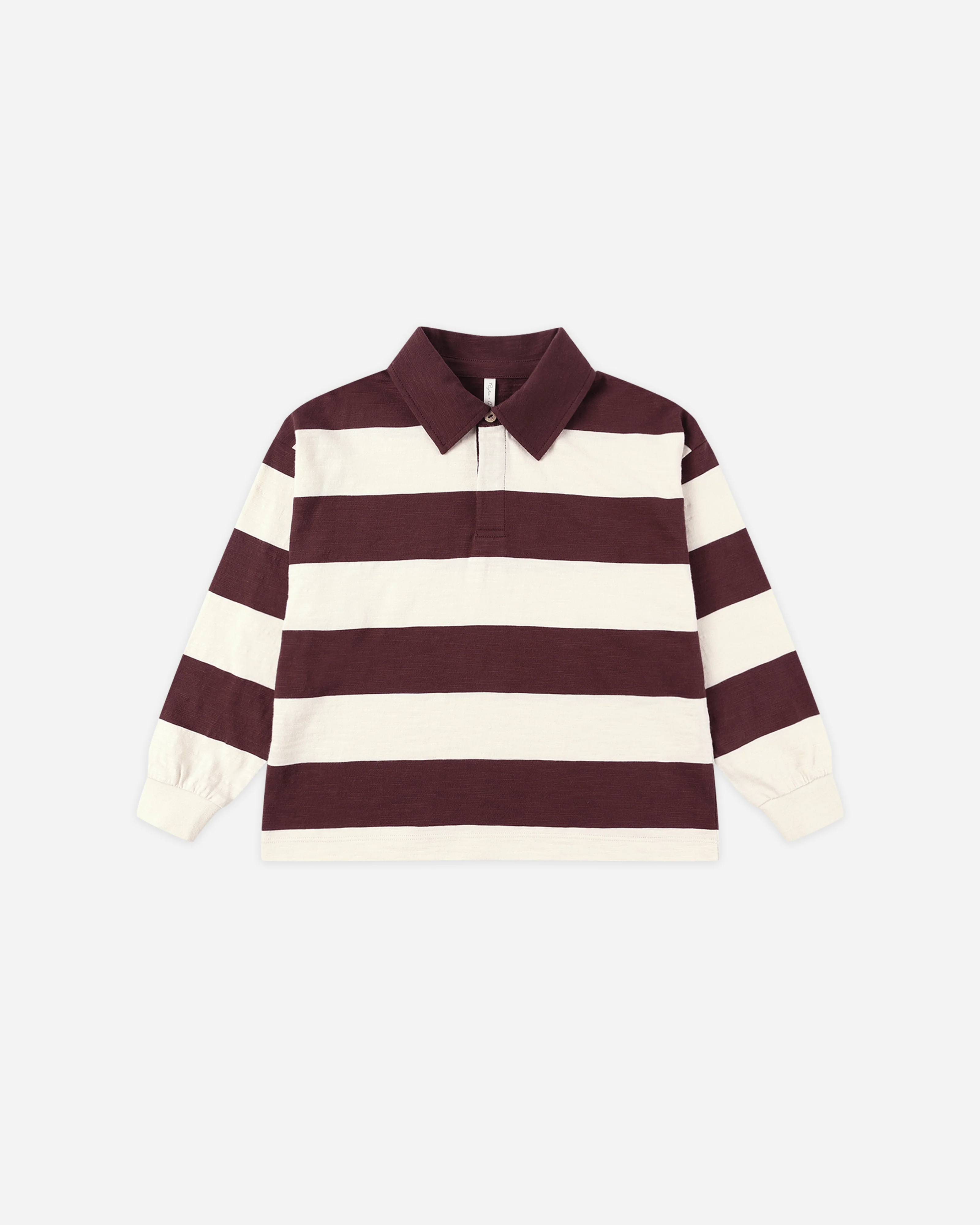 Rugby Polo || Burgundy Stripe