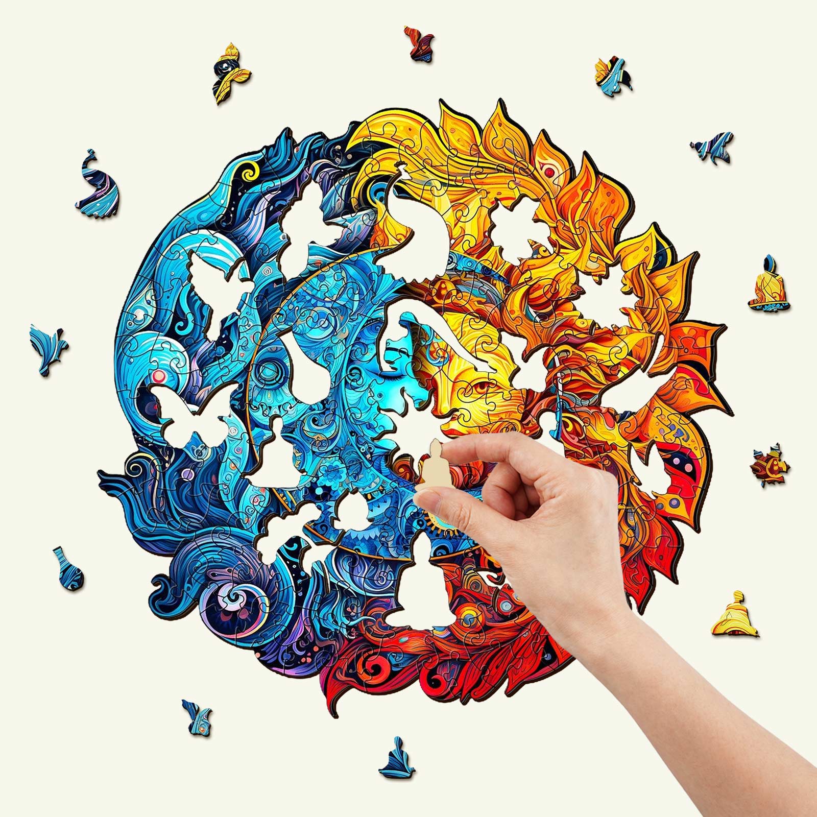 Sun And Moon Wooden Jigsaw Puzzle