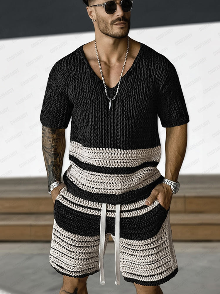 Trendy Breathable Knit Casual Set