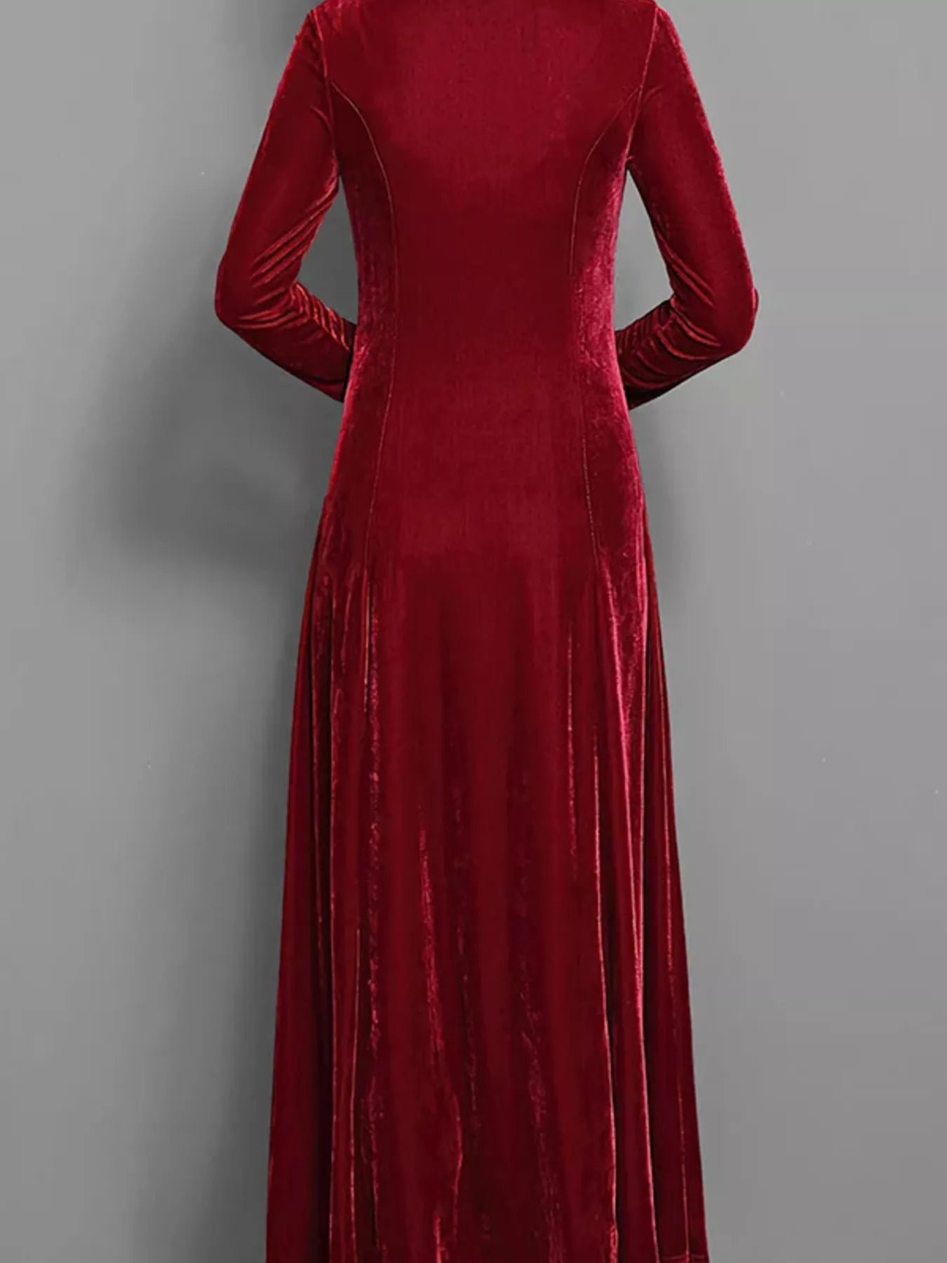 Velvet Long Sleeve A-Line Dress