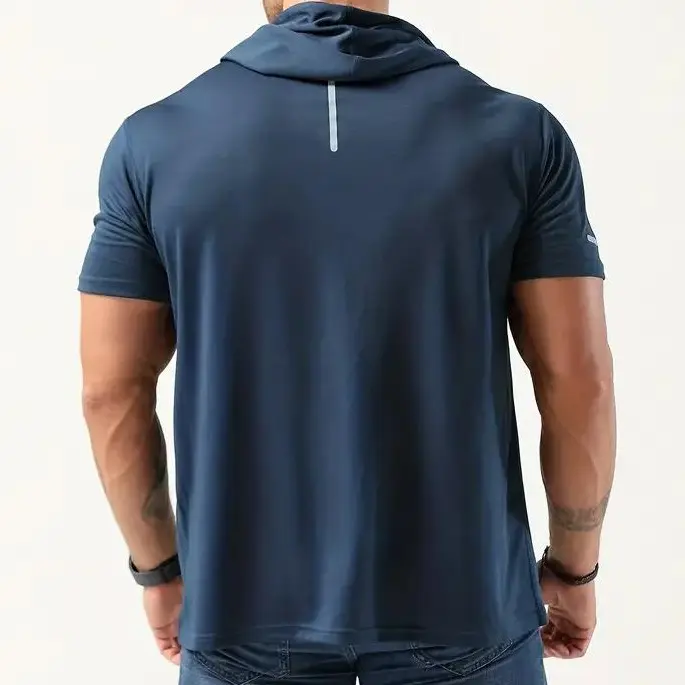 Men’s Quick-Dry Hooded Workout T-Shirt – Lightweight Performance Tee
