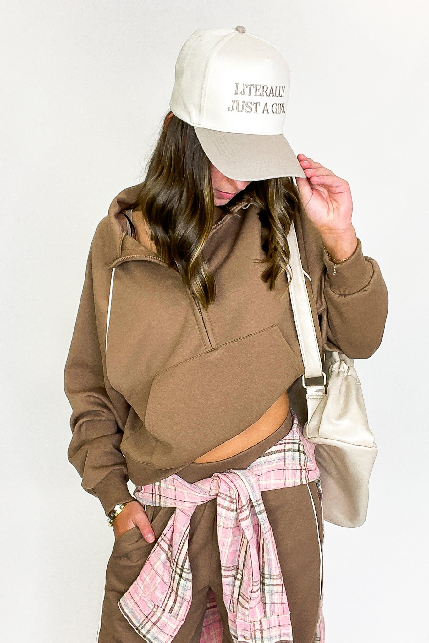 Half Zip Up Piping Detail Knit Top