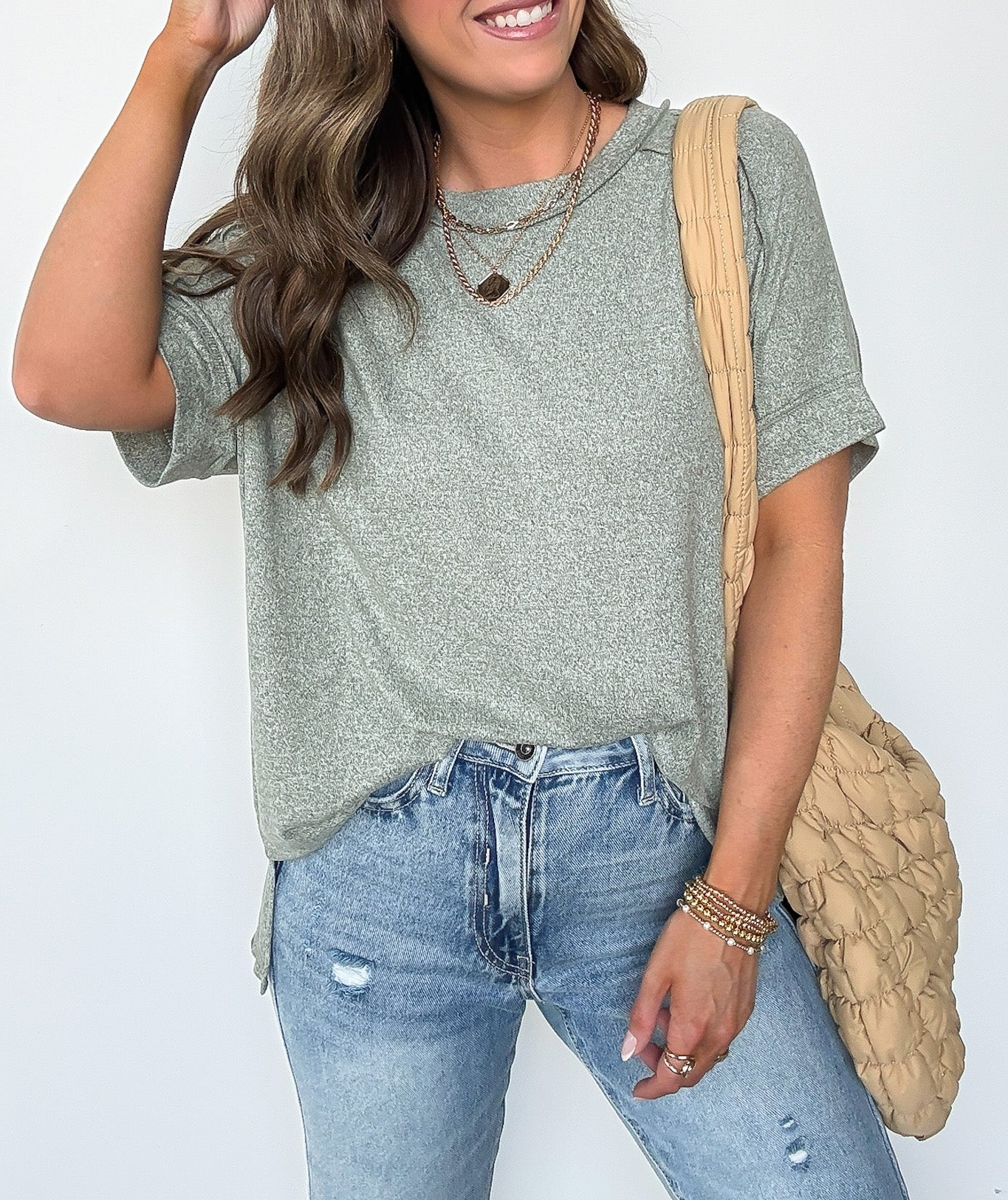 Sunday Muse Melange High Low Tee