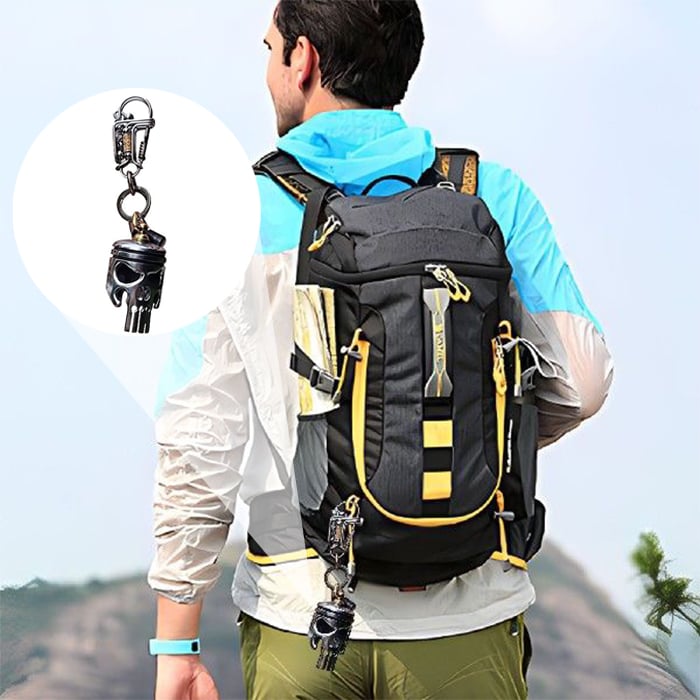 Piston art skull keychain (pendant/flashlight)