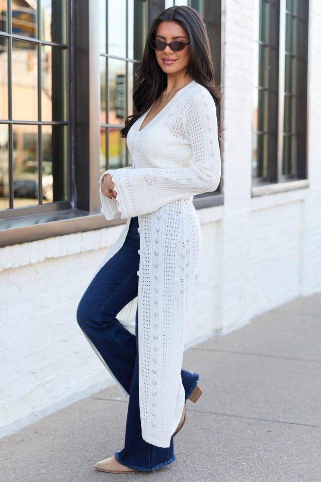 Campbell Ivory Knit Maxi Cardigan