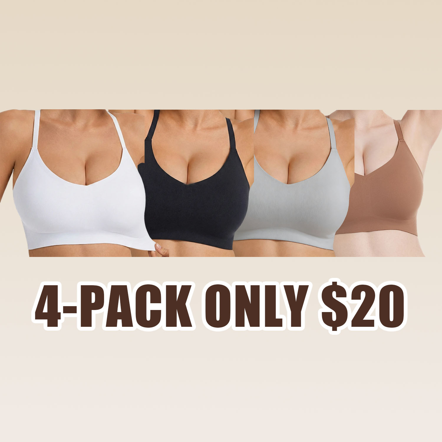 Lusait Lace Jelly Bra Bralettes for Women pullover Bra Seamless Wireless Deep V Racerback Comfort Padded Everyday Tshirt Bra