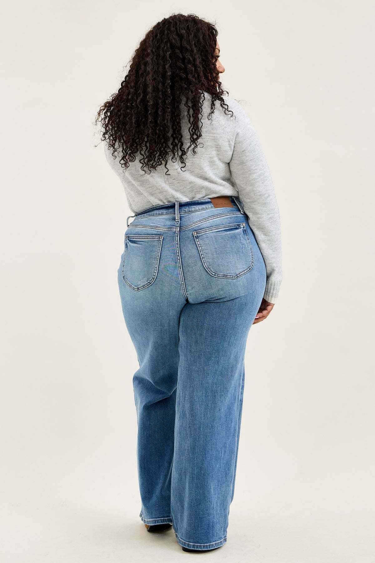 Lux Brushed Indigo Vintage Wide Leg - PLUS