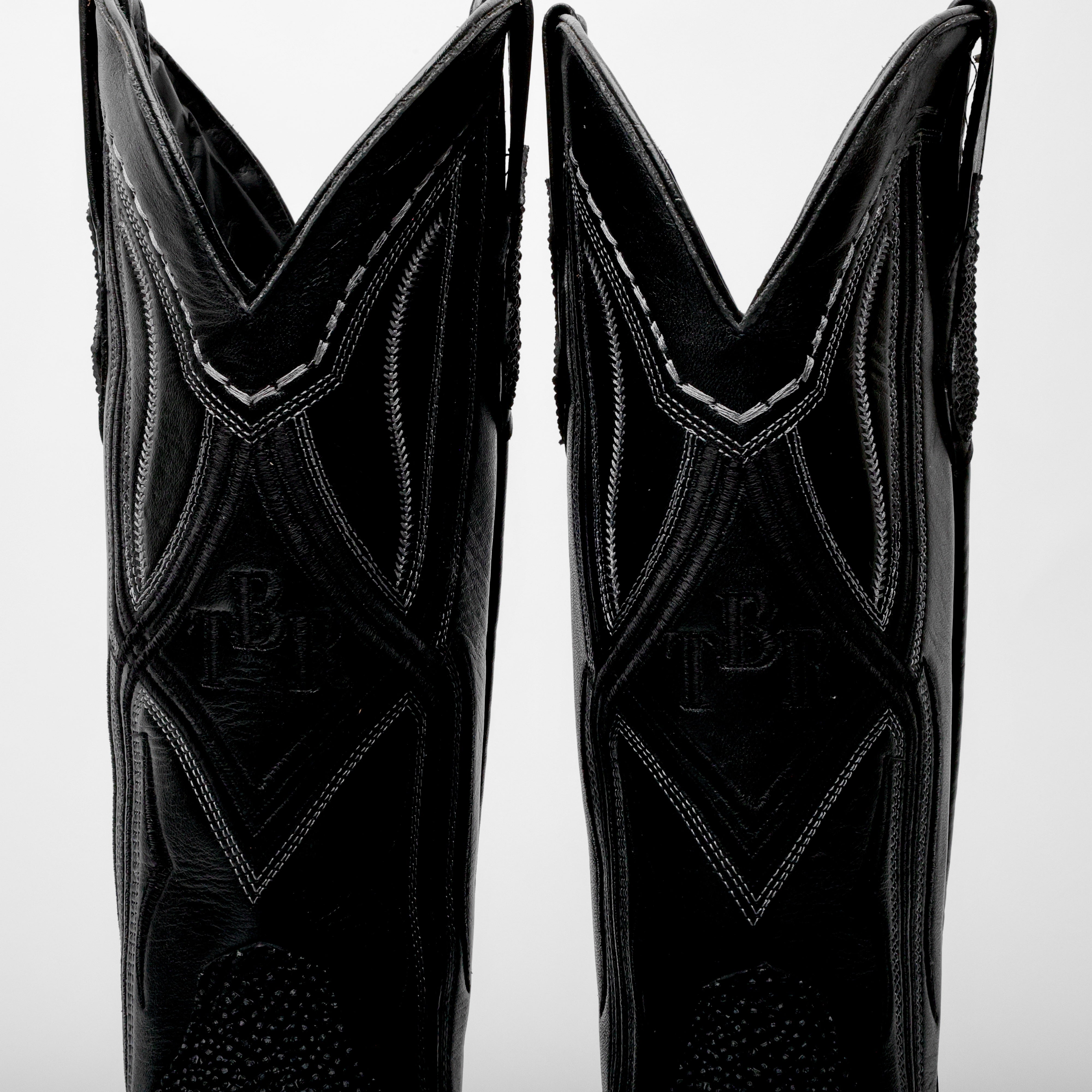 Black Stingray Leather Boots - Cutter Toe