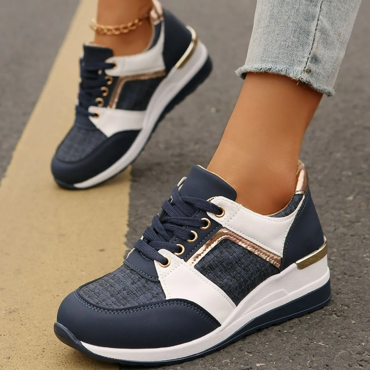 Round Toe Platform Sneakers (multiple color options)