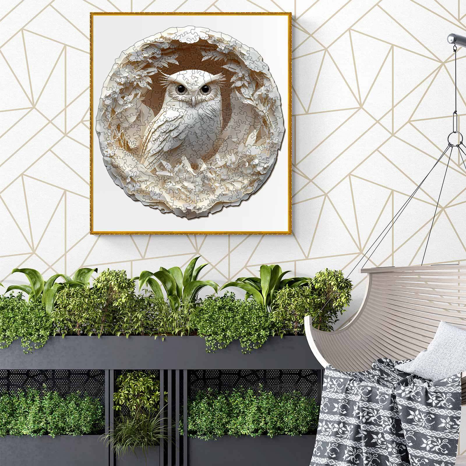 Paper Carved Owl Wooden Jigsaw Puzzle