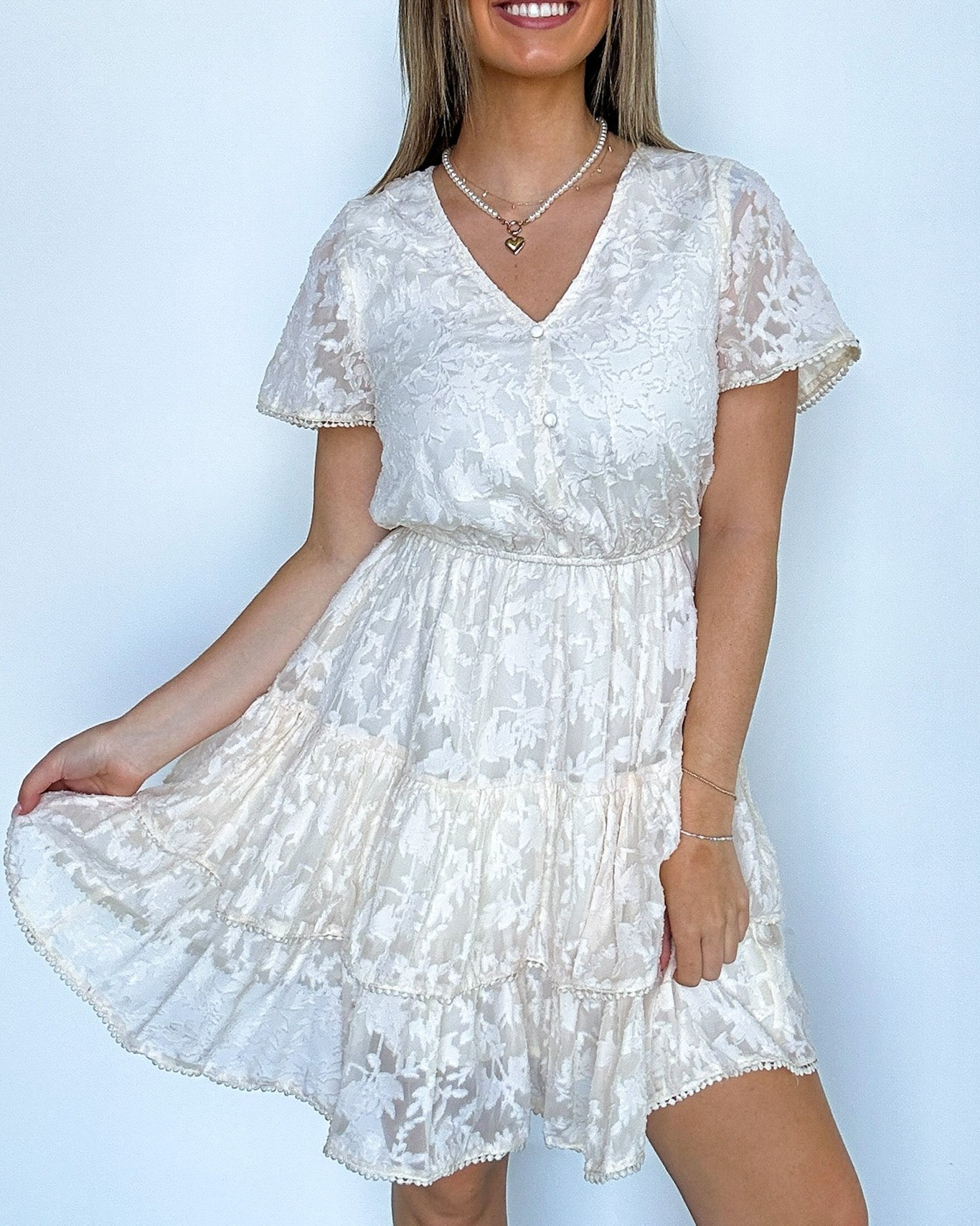 Gorgeous Excellence Lace Tiered Dress
