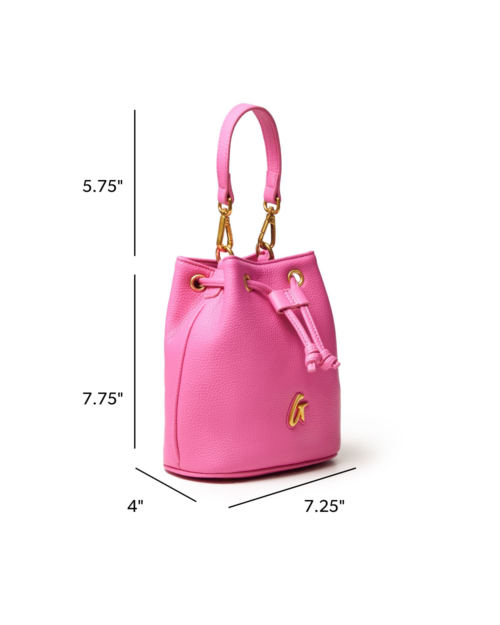 MINI PEBBLE BUCKET BAG - HOT PINK