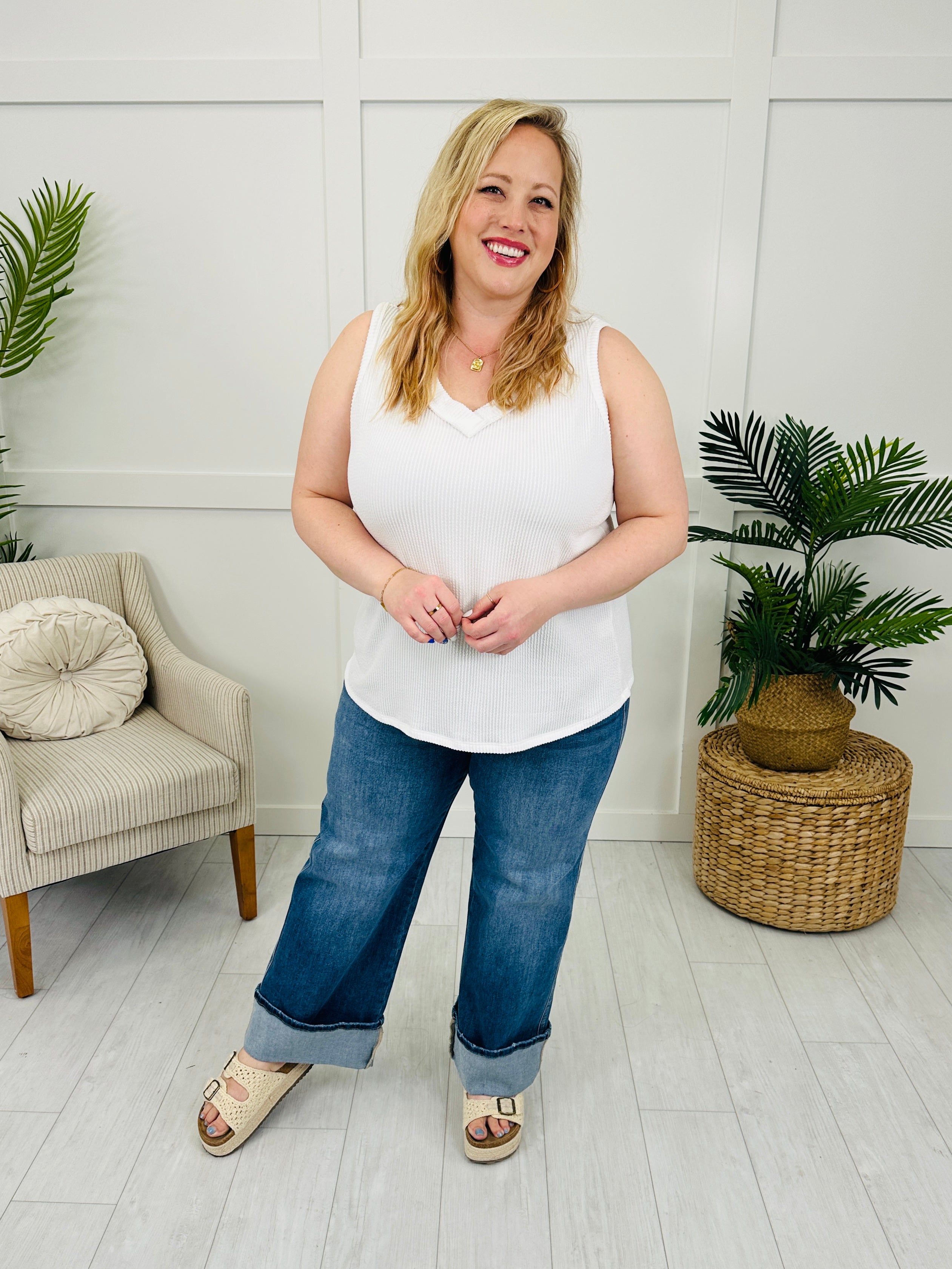 Mica Cuff it Up Wide Leg Jeans