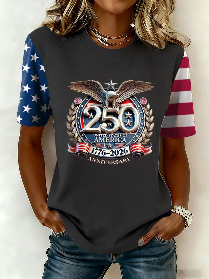 Women's 250th Anniversary Printed Casual T-Shirt