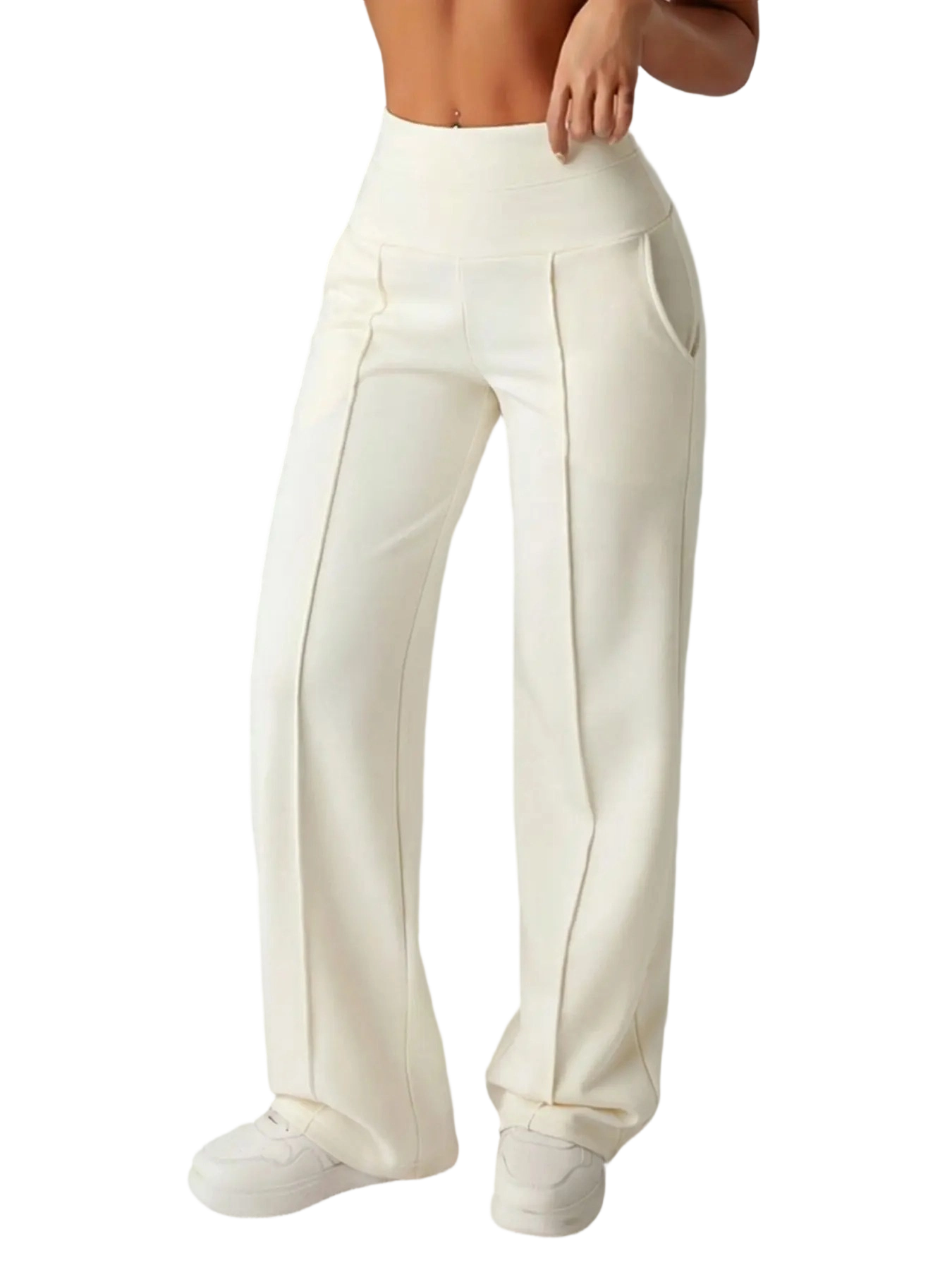 Women's High-Waisted Wide Leg Sweatpants with Pockets