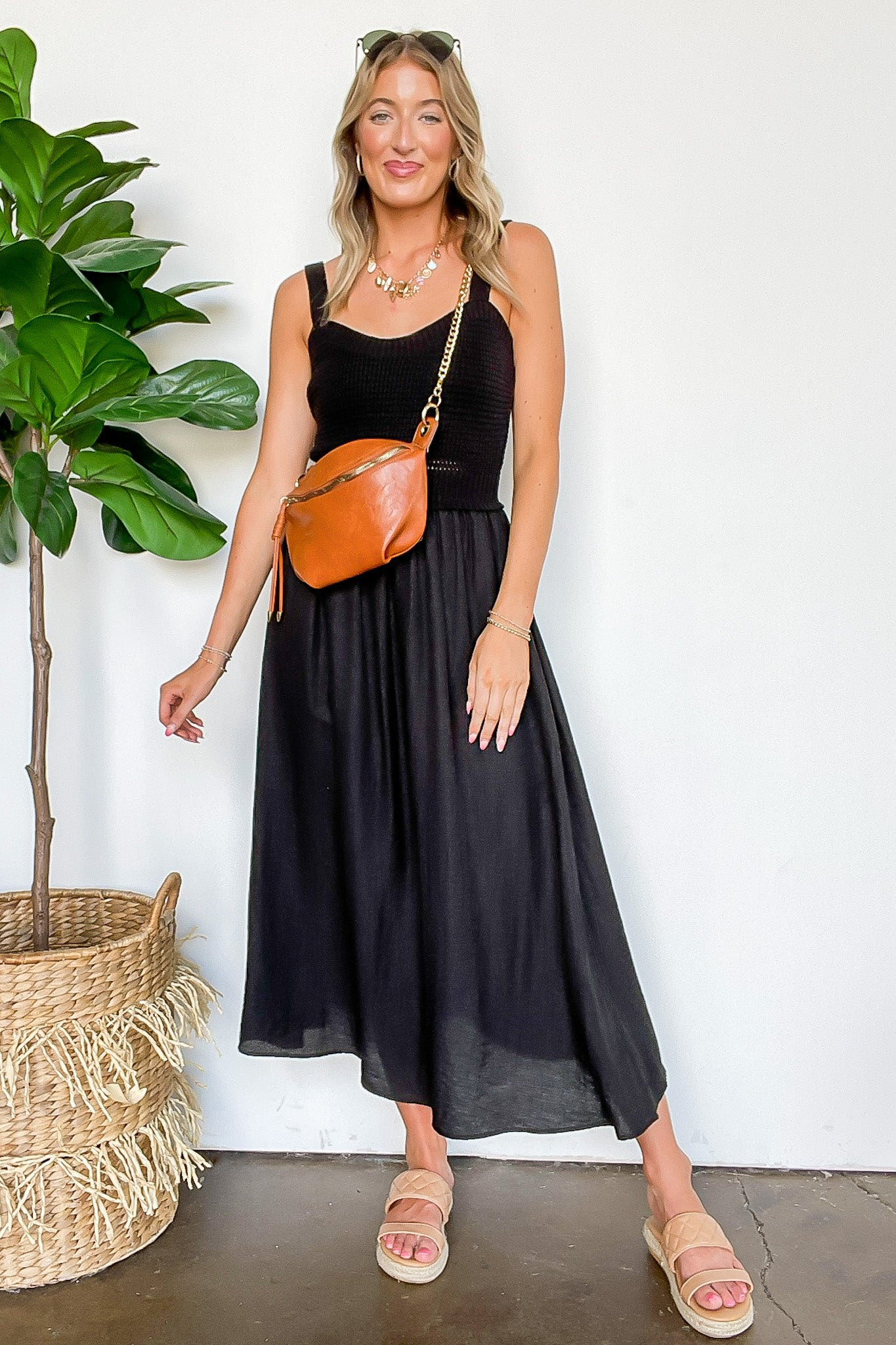 Sweater Knit Top Midi Dress