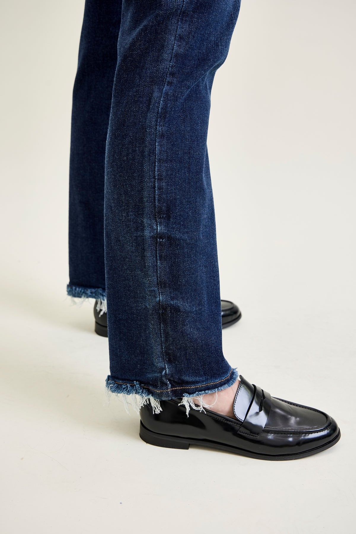 Selena Mid Rise Straight Leg with Fray Hem