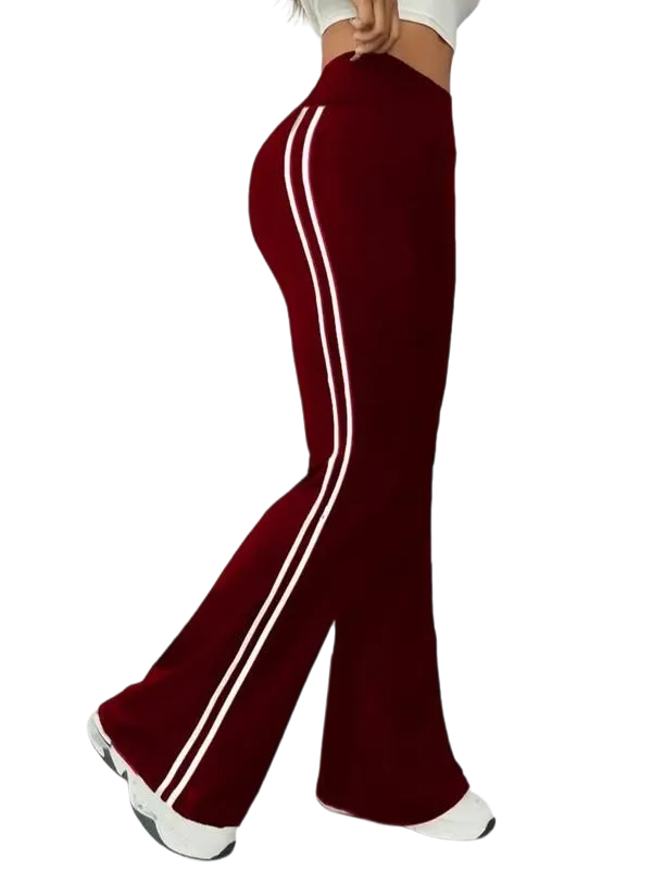 Women’s High Waist Colorblock Flared Sport Pants