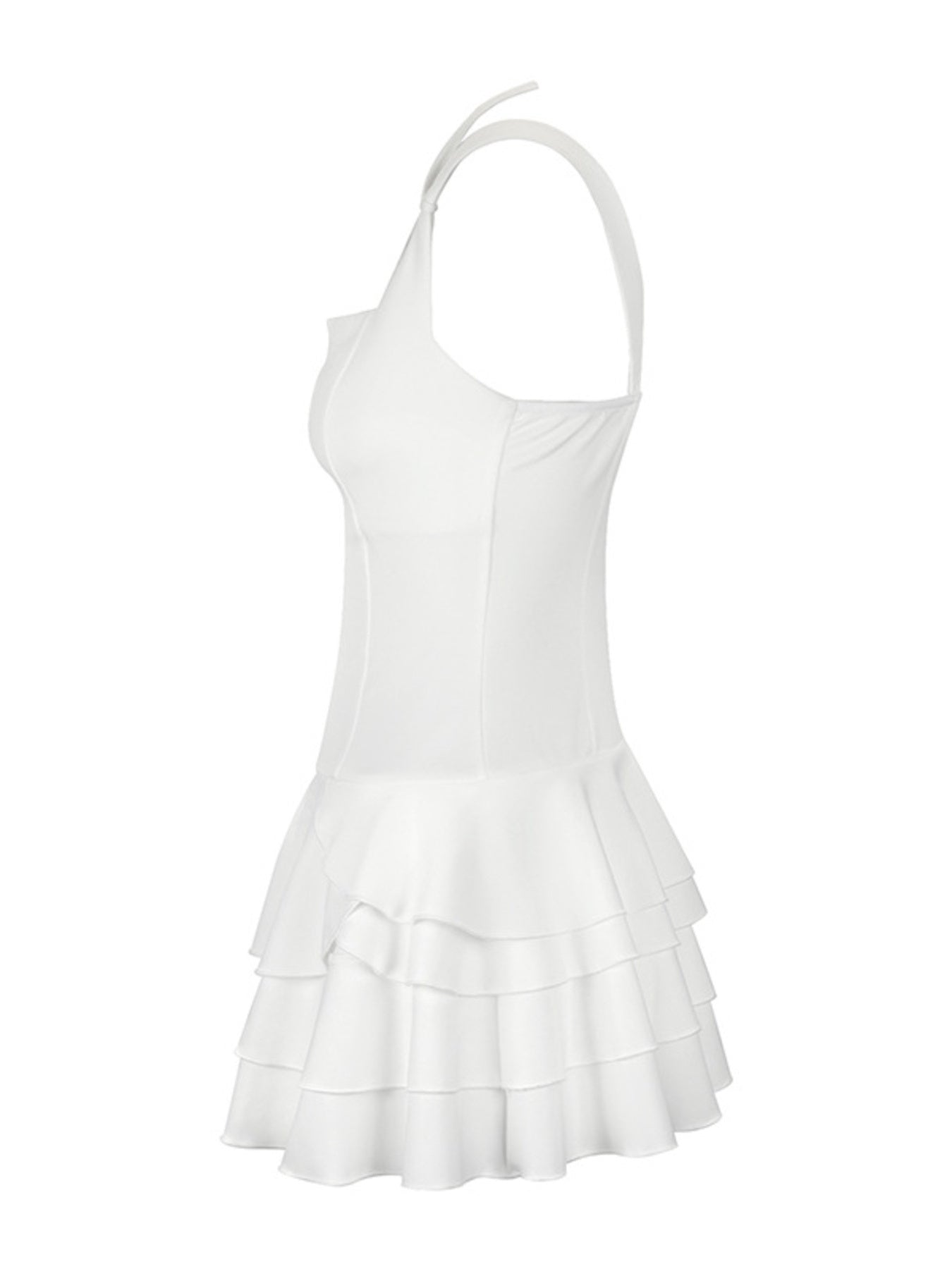 Layered Ruffled Hem Mini Dress