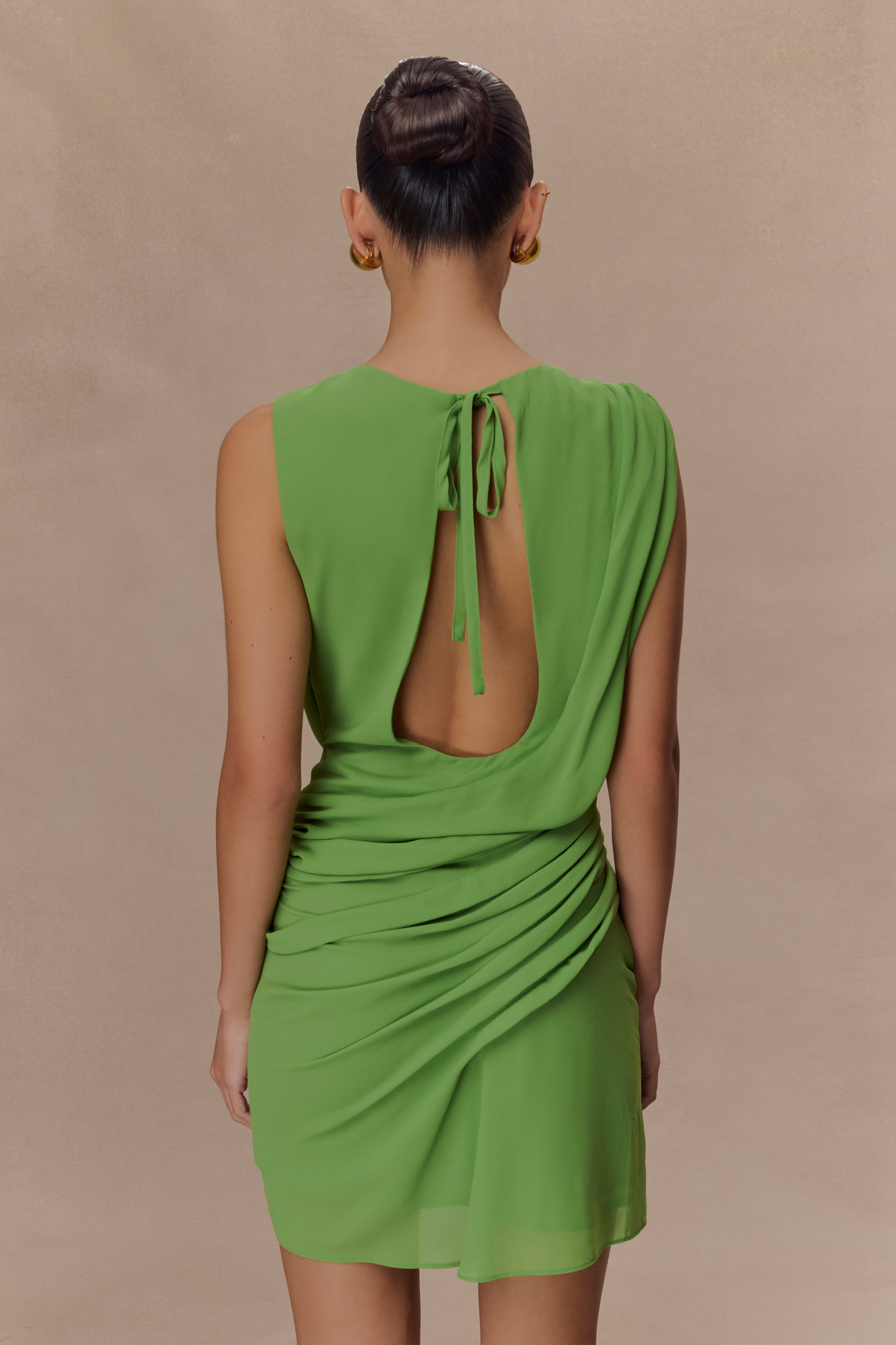 Green Chiffon Mini Dress