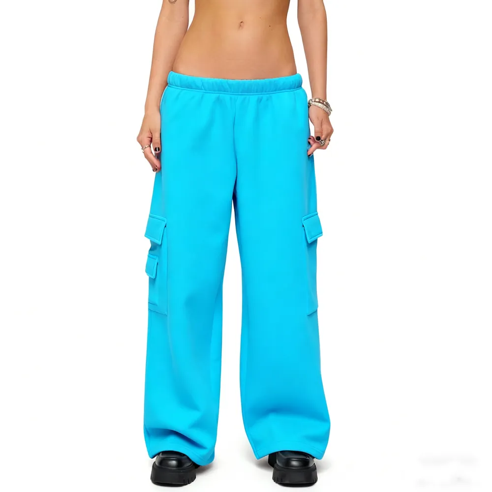 Petite Wide Leg Cargo Sweatpants