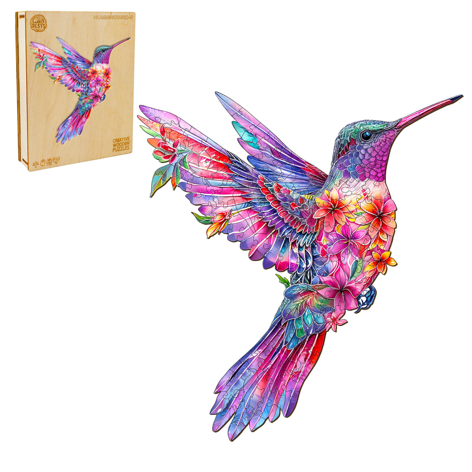 Hummingbird-3 Wooden Jigsaw Puzzle