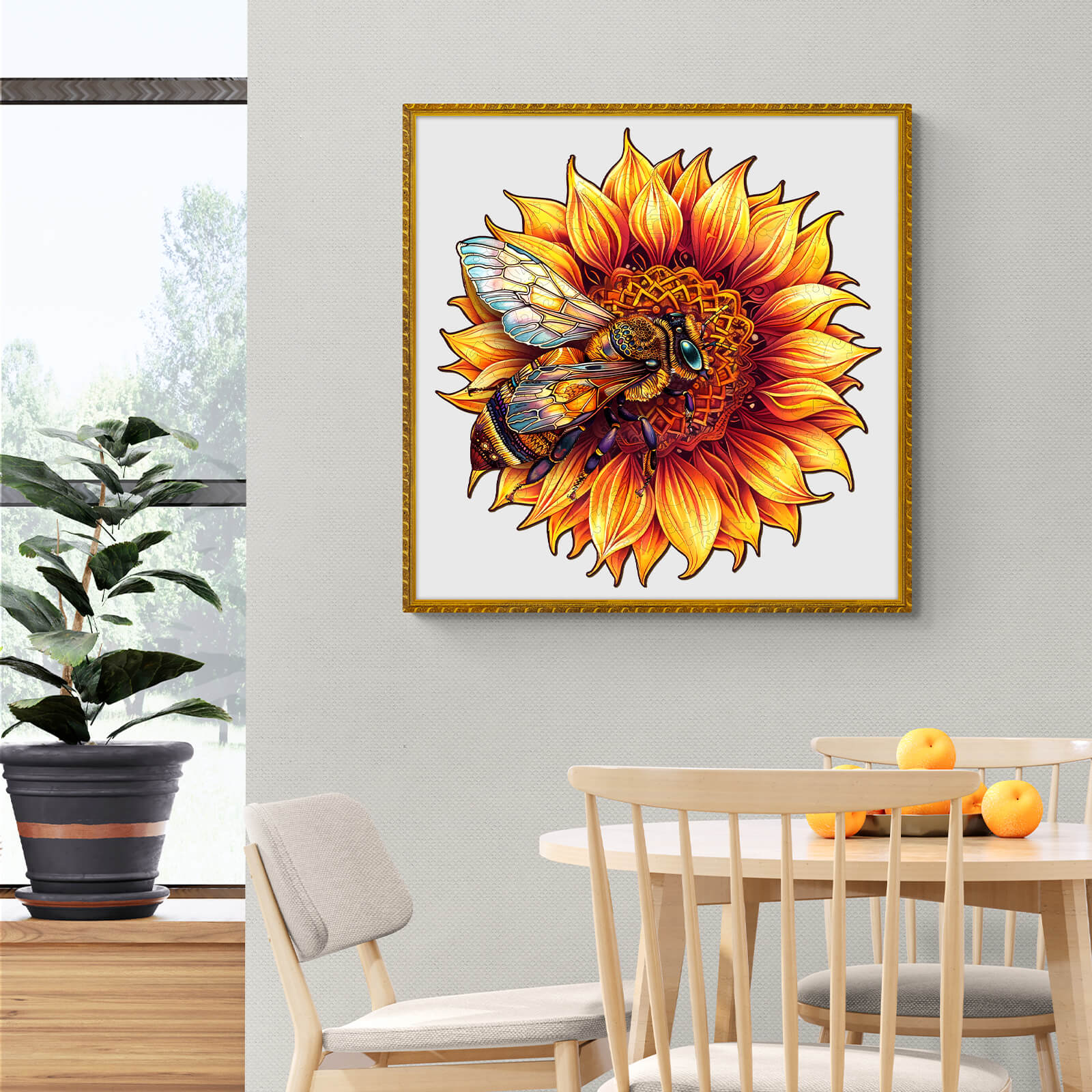 Bee and Sunflower Wooden Jigsaw Puzzle