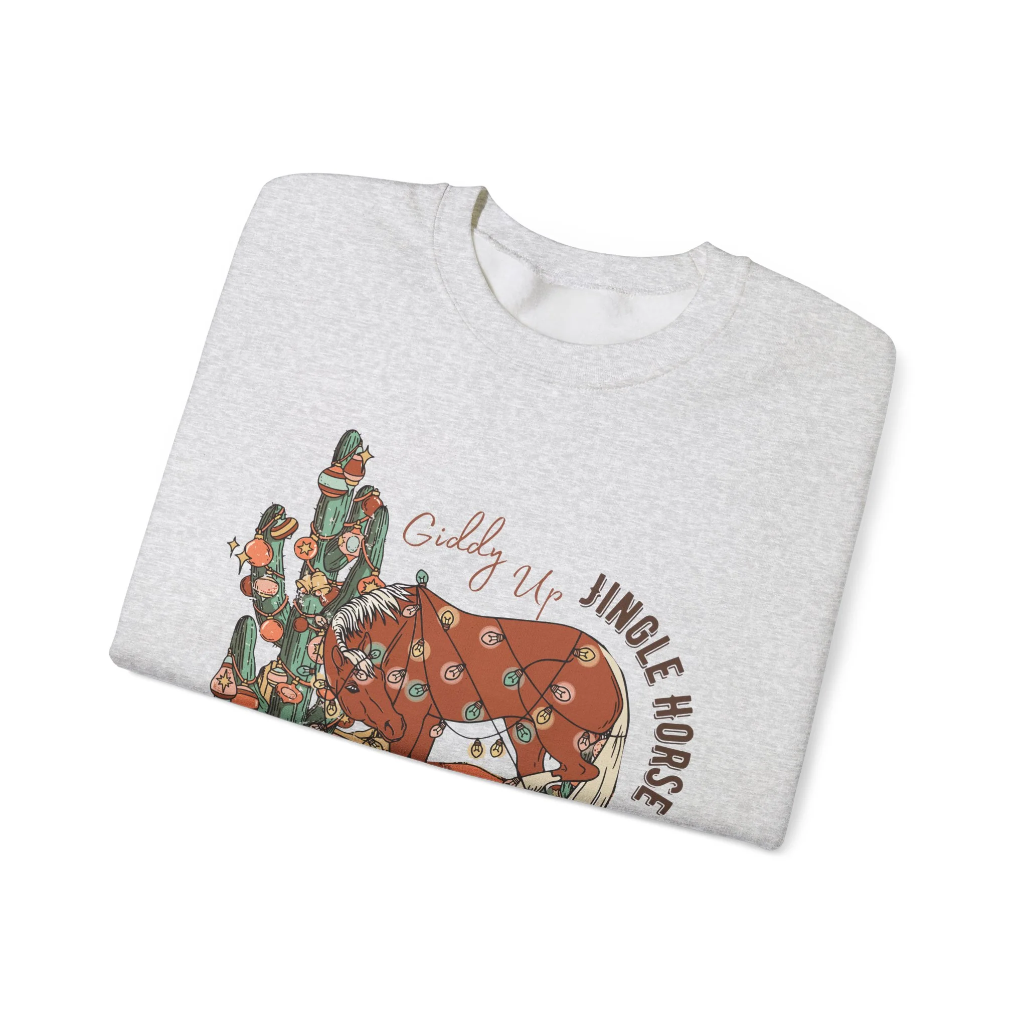 Giddy Up Jingle Horse Unisex Heavy Blend? Crewneck Sweatshirt Full Size